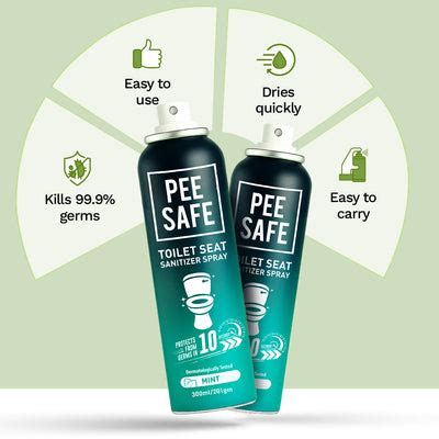 Pee Safe Toilet Seat Sanitizer Spray | Mint | 300 ML - Washroom Pack
