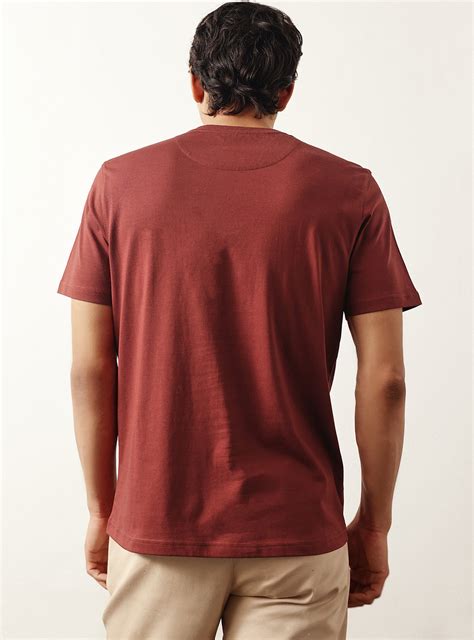 Buy Redwood Rust Cotton Crew | Casual Rust Solid Crewneck for Men ...