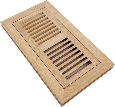 Homewell Red Oak Wood Floor Register Vent, Flush Mount with Frame, 4x10 ...
