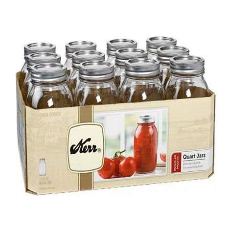 Kerr 32 oz Quart Regular Mouth Canning Jars with Lids and Bands - Bulk ...