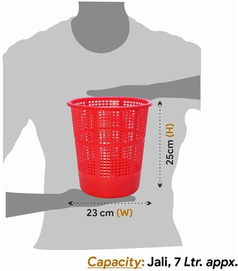 Morvi Plastic Prime Jali 222 Open Dustbin, Set of 4 Pc, 7 Ltr Dustbin ...