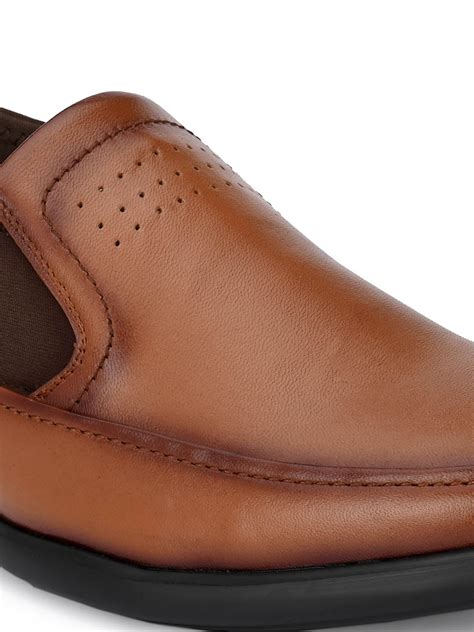 Hitz Men's Tan Leather Slip-On Comfort Shoes – Hitz Shoes Online