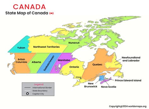 State (Provinces) Map of Canada – WorldoMaps