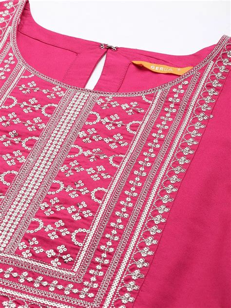 Buy Pink Yoke Design Silk Blend Straight Suit With Dupatta Online at Rs ...