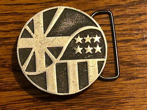 VTG 1978 BRITISH/AMERICAN FLAG BELT BUCKLE Matusik & … - Gem