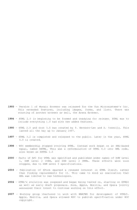 Image result for HTML History Timeline
