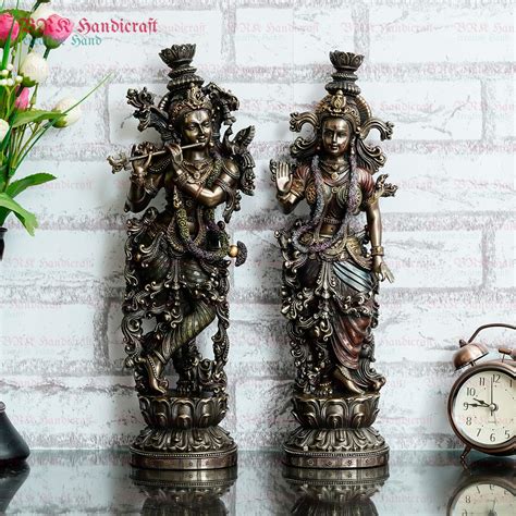 Buy BRK Handicraft , Large Bronze Radha Krishna Statue,Goddess Radha ...