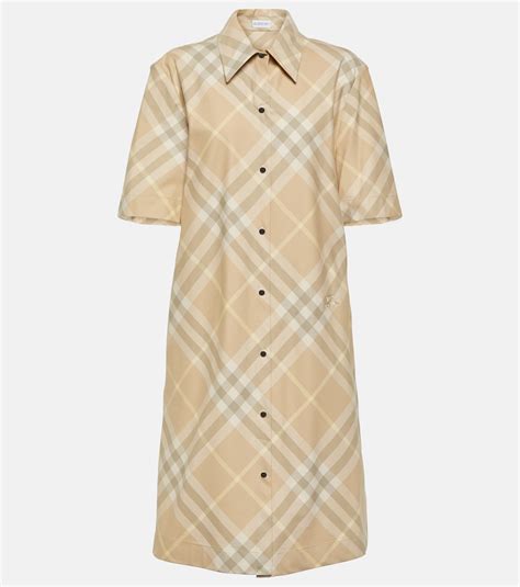 Burberry Check cotton shirt dress in beige - Burberry | Mytheresa