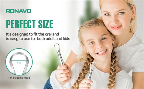 RONAVO Tongue Scrapers for Children & Adults Cure Bad Breath.Stainless ...