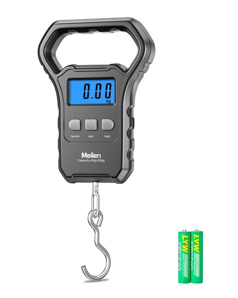Meilen Fish Scale,110lb/50kg,Hanging Luggage Scale, Fishing Wighting Divice with Backlit LCD ...