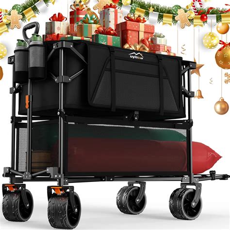 Amazon.com: Uyittour Foldable 50''L Extra Long Double Decker Wagon for ...