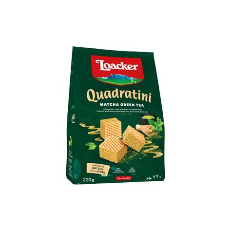 Loacker Quadratini Matcha Green Tea Crispy Wafer 220g – Chefsneed