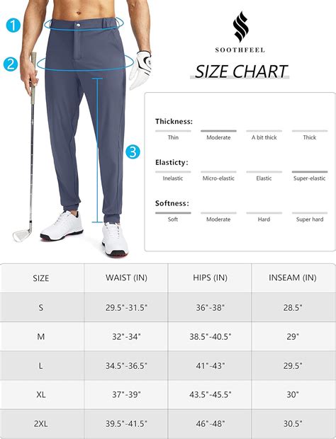 Soothfeel Men's Golf Joggers Pants with 5 Pockets Slim Fit Stretch ...