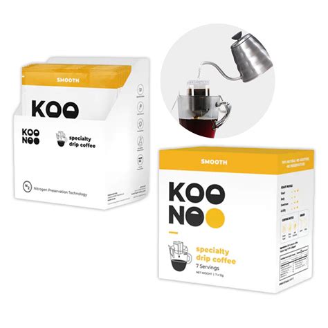 Buy KOONOO Smooth | Medium Roast | 7 x 12g Sachets | Specialty Drip ...