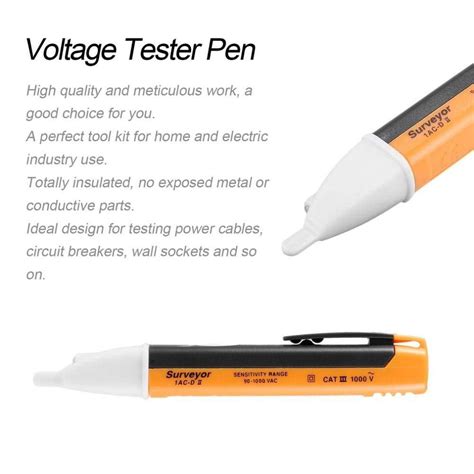 [Type 1] 1AC-D Voltage Tester Pen AC 90~1000V Power Detector With 2 AA