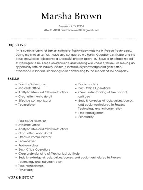 Image result for Process Operator Resume Examples