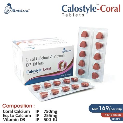 Coral Calcium 750mg Eq. to Calcium 225mg + Vitamin D3 500 IU Tablets ...