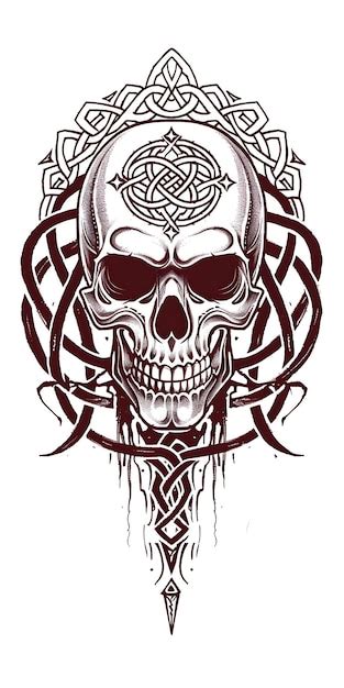 Tribal skull and celtic knot tattoo symmetry very simple traditional ...