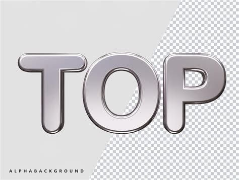 Top text effect 3d rendering vector | Premium PSD