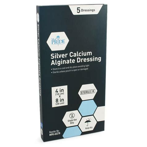 Buy MEDPRIDE Silver Calcium Alginate Dressing Sizes (4X8) 5 BOX FREE ...