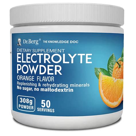 Dr. Berg Electrolyte Powder - Orange Hydration Powder, 50 Servings ...