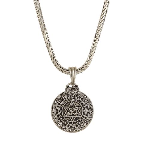 Nakabh Oxidised Silver Plated 3D Pendant Neck Chain for Men Women Boys ...