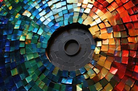 Premium AI Image | Mosaic of discarded cds forming a rainbow