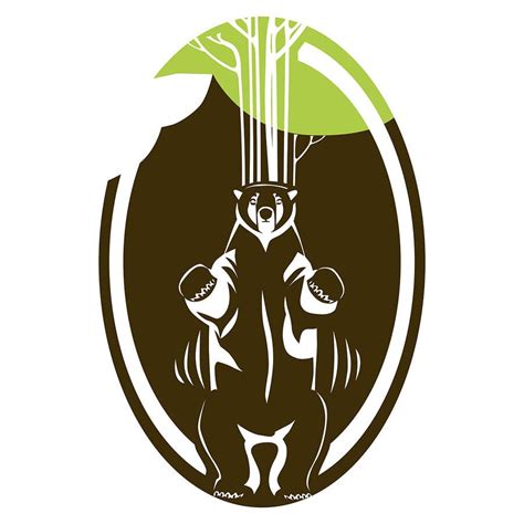 Graphic of bear rubbing up against tree using 3 colors | Freelancer