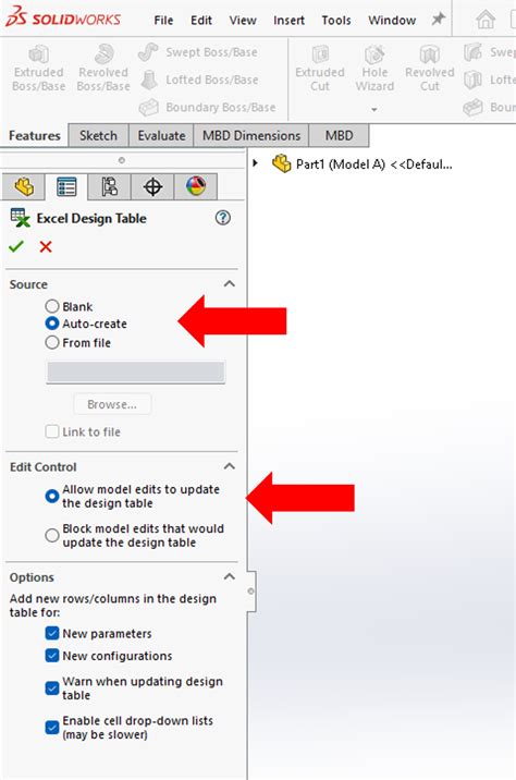 Create a Table Template SolidWorks 的图像结果