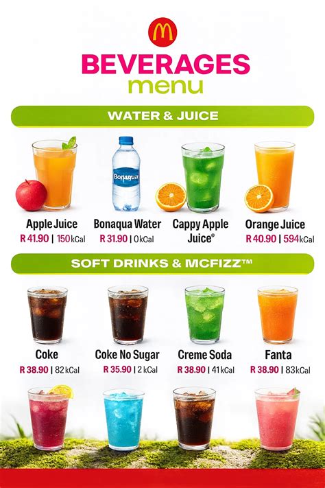 McDonald’s Drinks Menu with Prices South Africa 2026