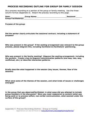 Process Recording Outline for Group or Family Session - internal ...