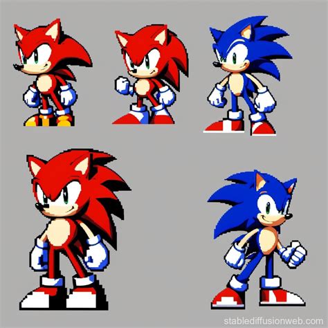 sonic the hedgehog sprite sheet running 12 frames Prompts | Stable ...