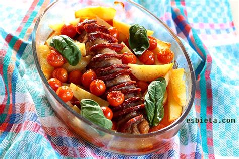 Solomillo al horno con patatas - Recetas de Esbieta