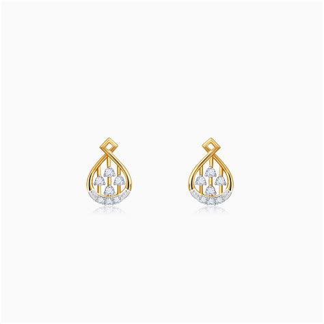 Gold Dropping Ray Diamond Earrings | GIVA Jewellery – Heer by GIVA