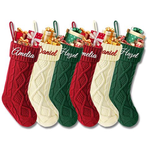 Amazon.com: Bianspz Personalized Christmas Stockings 6 Pack, Custom ...