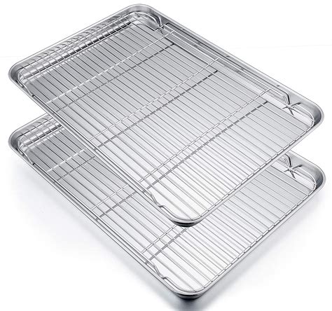 Buy P&P CHEF 19.6 Inch Stainless Steel Baking Sheet with Rack Set (2 ...