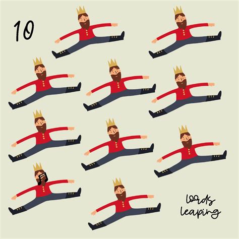 10 Lords Leaping 12 Days Of Christmas Card – Boomf