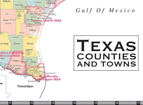 Buy Texas Map Store County Wall Map - Includes Counties, Cities, Towns ...