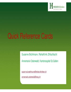 Fillable Online Quick Reference Cards Fax Email Print - pdfFiller