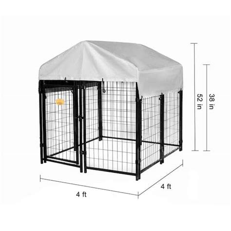 Buy 52 in. x 4 ft. x 4 ft. Welded Wire Dog Fence Kennel Kit Online at ...