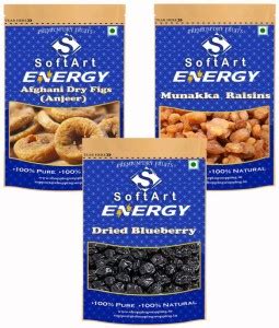 Soft Art Dry fruits combo of Anjeer,Munakka,Blueberry (100g Each) Figs ...