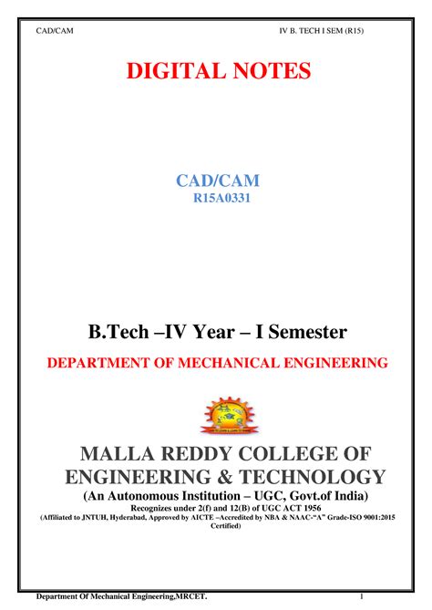 CAD CAM Digital Notes - Cad-cad - Studocu