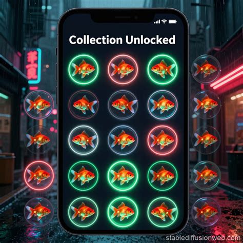 Cyberpunk Goldfish App UI Mockup | Stable Diffusion Online