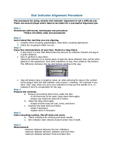 Rezultat imagine pentru Dial Indicator Alignment Procedure