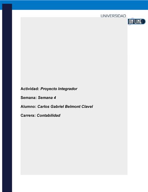 Image result for Proyecto Integrador Modulo12 Semana 4