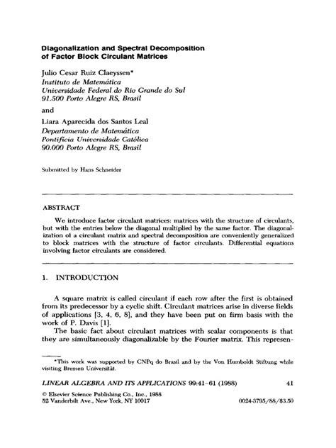 Image result for Circulant Matrix Diagonalization