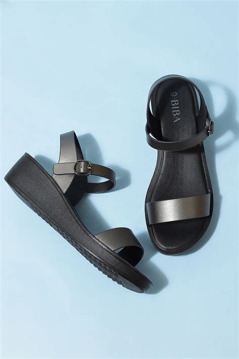 Gun Metal Pu Sandals