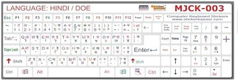 Hindi-English Typing Keyboard Sticker for Desktop and Laptops | Made in ...