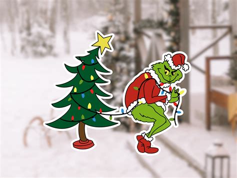 Grinch Stealing Christmas Decor, BIG SIZE DECOR, Yard Art Display ...