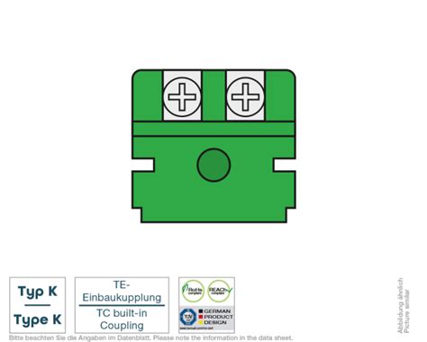 TC built-in coupling type K for panels gn | Testo Sensor English